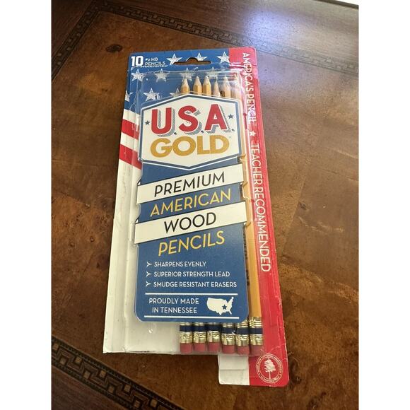 USA Gold - Premium American Wood Pencils (6 Pre-Sharpened #2 HB Pencils) - Picture 1 of 3